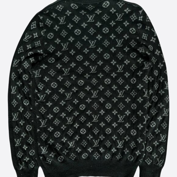 Louis Vuitton Black & Grey Monogram Cashmere Sweater